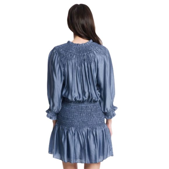 Frye Anthro Cara Smocked Embroidered Tunic Dress - Picture 7 of 8